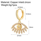 Evil Eyes Hoop Earrings Zircon Eye Earring Party Gift