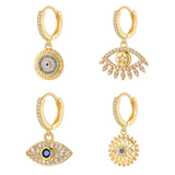 Evil Eyes Hoop Earrings Zircon Eye Earring Party Gift
