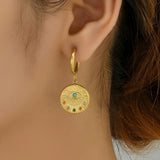 Evil Eye Hamsa Earrings Stainless Steel Hoops Women Jewelry Gift
