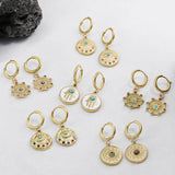 Evil Eye Hamsa Earrings Stainless Steel Hoops Women Jewelry Gift