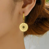 Evil Eye Hamsa Earrings Stainless Steel Hoops Women Jewelry Gift