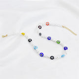 Evil Eye Pearl Necklace Bohemian Punk Choker