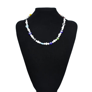 Evil Eye Pearl Necklace Bohemian Punk Choker