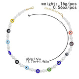 Evil Eye Pearl Necklace Bohemian Punk Choker