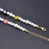 Evil Eye Pearl Necklace Bohemian Punk Choker