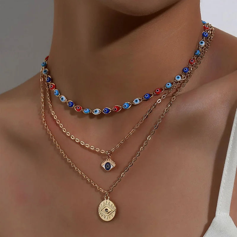 Bohemian Devil Pendant Choker Beads Necklace for Women