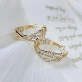 CZ Twine Circle Big Hoop Earrings for Wedding
