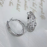 CZ Twine Circle Big Hoop Earrings for Wedding