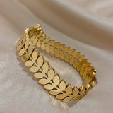 Twisted Leaves Stainless Steel Bangles Bracelets for Women