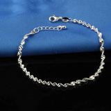 925 Silver Twisted Weave Chain Anklet Foot Jewelry