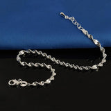925 Silver Twisted Weave Chain Anklet Foot Jewelry