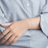 925 Silver Beaded Chain Charm Bracelet Adjustable Length