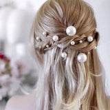 U-shaped Pin Metal Barrette Clip Hairpins Simulated Pearl Bridal Tiara