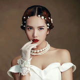 U-shaped Pin Metal Barrette Clip Hairpins Simulated Pearl Bridal Tiara