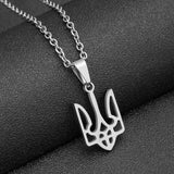Ukraine Flag Pendant Necklace Silver Ukrainian Party Jewelry