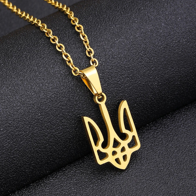 Ukraine Flag Pendant Necklace Silver Ukrainian Party Jewelry