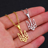 Ukraine Flag Pendant Necklace Silver Ukrainian Party Jewelry