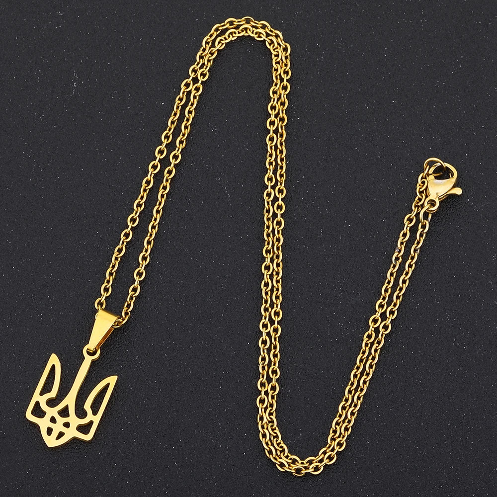 Ukraine Flag Pendant Necklace Silver Ukrainian Party Jewelry