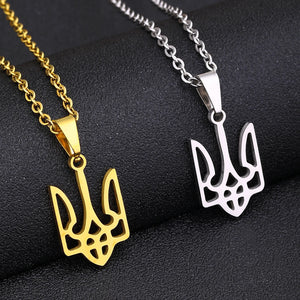 Ukraine Flag Pendant Necklace Silver Ukrainian Party Jewelry