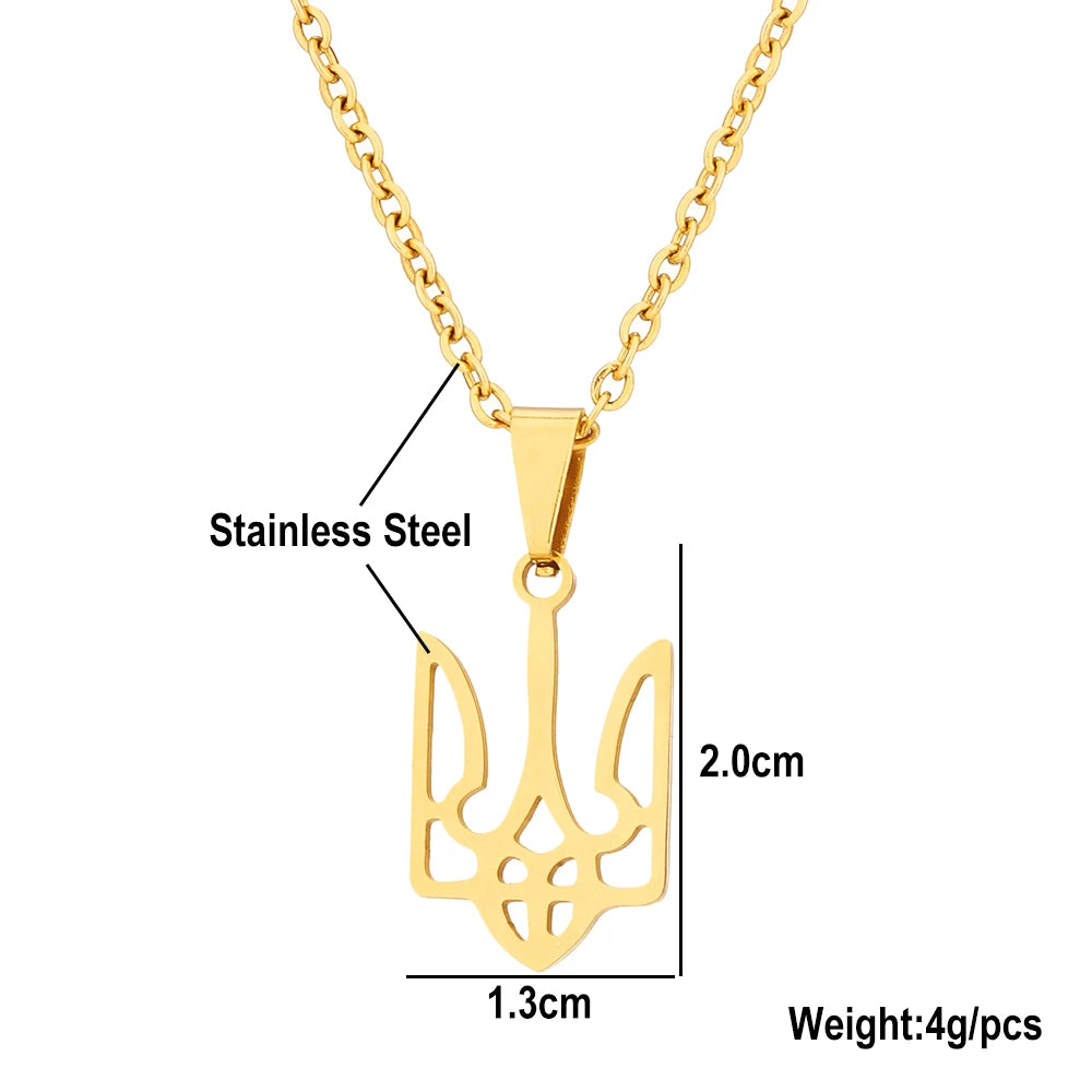 Ukraine Flag Pendant Necklace Silver Ukrainian Party Jewelry