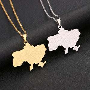 Ukraine Map Pendant Necklace For Women Girls