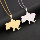 Ukraine Map Pendant Necklace For Women Girls