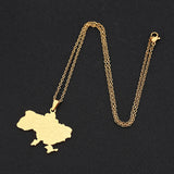 Ukraine Map Pendant Necklace For Women Girls