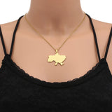 Ukraine Map Pendant Necklace For Women Girls