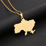 Ukraine Map Pendant Necklace For Women Girls