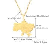 Ukraine Map Pendant Necklace For Women Girls