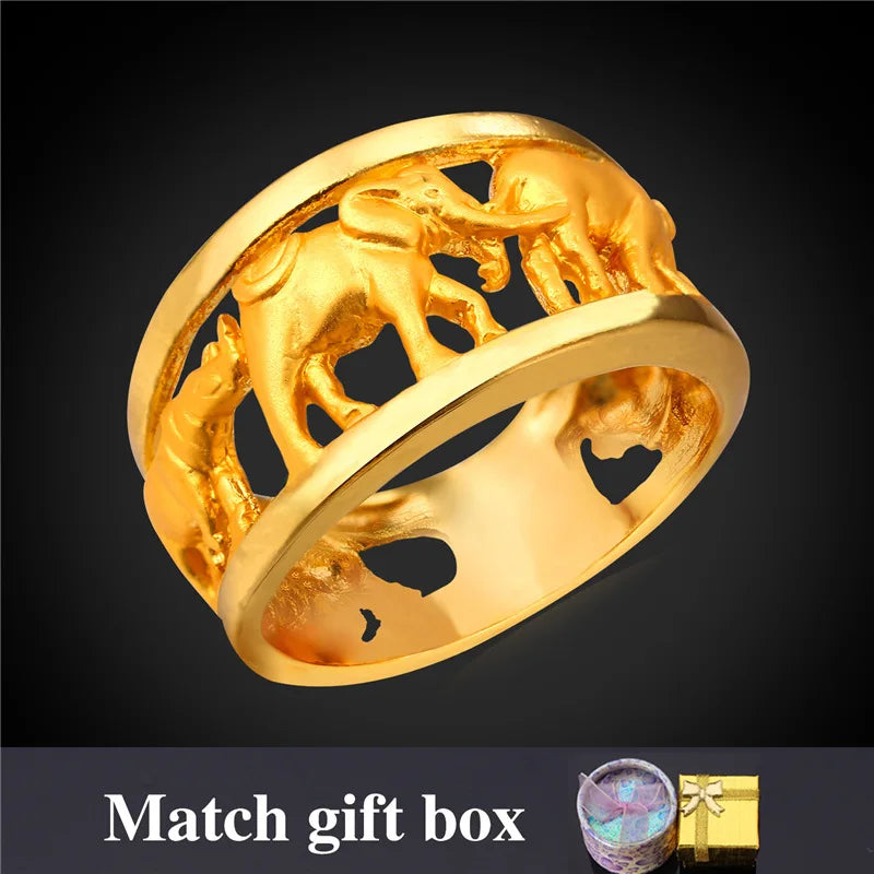 Elephant Africa Animals Ring Men's Jewelry R1930