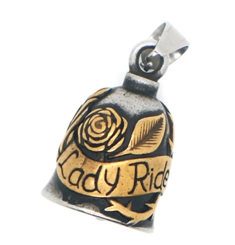 Unisex Vintage Pendant Necklace Lady Rider Rose Matt Bell