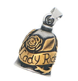 Unisex Vintage Pendant Necklace Lady Rider Rose Matt Bell