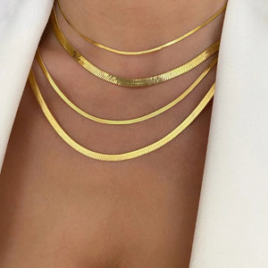 Snake Chain Necklace Choker Stainless Steel Herringbone Solid Chain Jewelry
