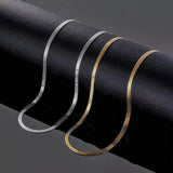Snake Chain Necklace Choker Stainless Steel Herringbone Solid Chain Jewelry