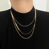 Snake Chain Necklace Choker Stainless Steel Herringbone Solid Chain Jewelry
