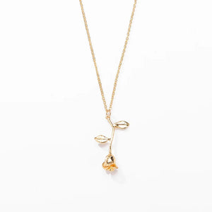 Valentine Plate Rose Flower Pendent Necklace For Women