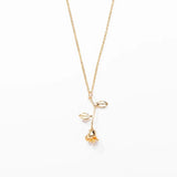 Valentine Plate Rose Flower Pendent Necklace For Women