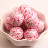Acrylic Solid Print Beads 20mm 100pcs