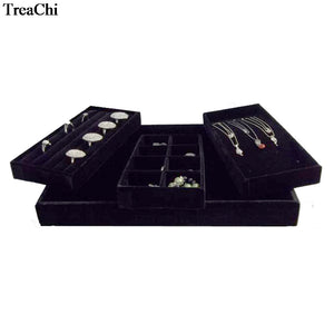 Velvet Jewelry Display Case Ring Earring Collection Box
