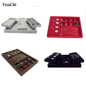 Velvet Jewelry Display Case Ring Earring Collection Box