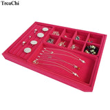 Velvet Jewelry Display Case Ring Earring Collection Box