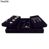 Velvet Jewelry Display Case Ring Earring Collection Box