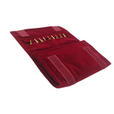 Burgundy Velvet Jewelry Organizer Roll Bag for Necklaces Rings Bracelet