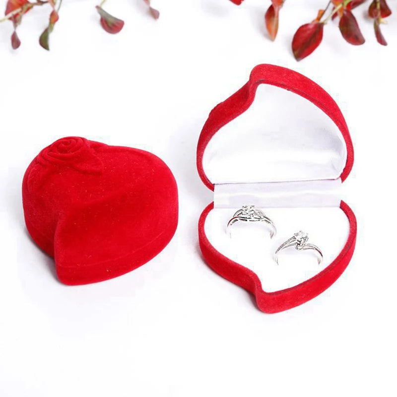 Velvet Ring Box Earring Jewelry Gift Case for Wedding