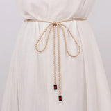Versatile Love Knot Women's Thin Belt Skirt Cotton Cord Long Waist Chain
