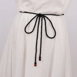 Versatile Love Knot Women's Thin Belt Skirt Cotton Cord Long Waist Chain