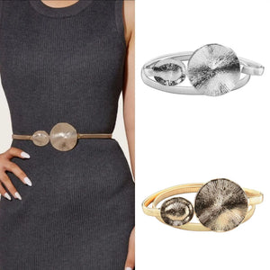 Ruffle Metal Spring Belt Ladies Dress Shirt Sweater Elastic Waist Chain