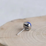 Vintage 6MM Square Lapis Lazuli Stud Earrings