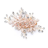 Vintage Bridal Hair Comb Flower Crystal Rhinestone Bride Clips